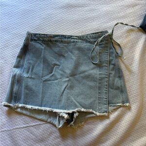 Forever 21 Light Blue Denim Wrap Shorts